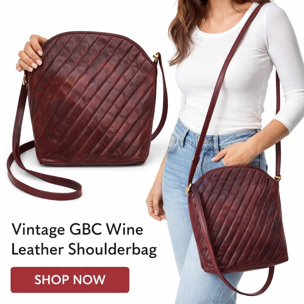 Vintage GBC Wine leather shoulderbag‎